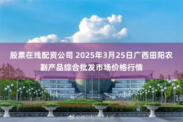 股票在线配资公司 2025年3月25日广西田阳农副产品综合批发市场价格行情