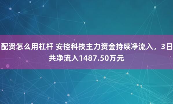 配资怎么用杠杆 安控科技主力资金持续净流入，3日共净流入1487.50万元